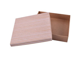 正方型白条纹牛皮双折盒